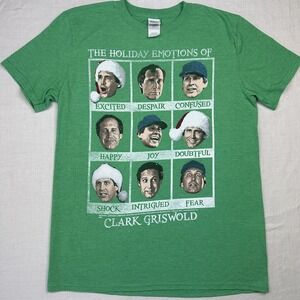 Clark Griswold‎ Shirt Mens Medium Green Christmas Vacation Holiday Tee